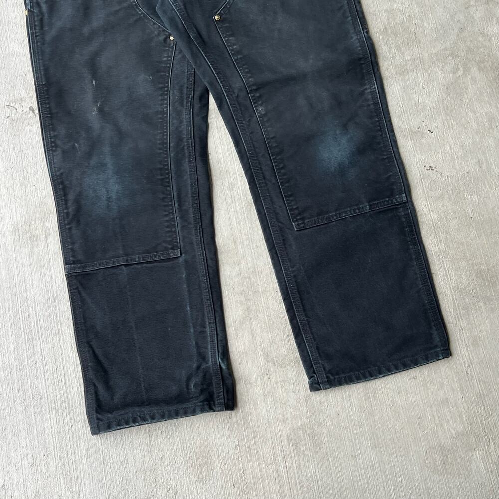 Carhartt faded black double knee work wear carpenter pants - Picture 3 of 7